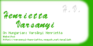 henrietta varsanyi business card