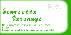 henrietta varsanyi business card